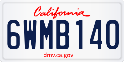 CA license plate 6WMB140