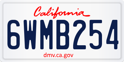 CA license plate 6WMB254