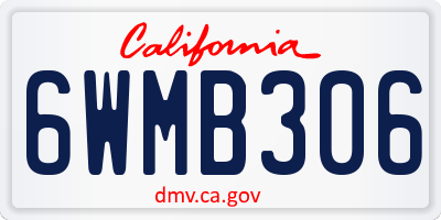 CA license plate 6WMB306
