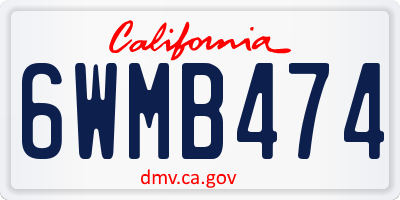 CA license plate 6WMB474
