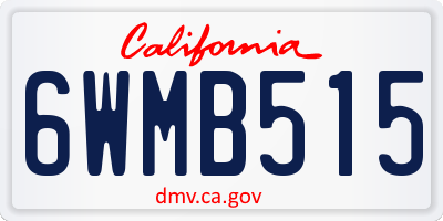 CA license plate 6WMB515