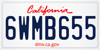 CA license plate 6WMB655