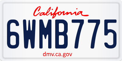 CA license plate 6WMB775