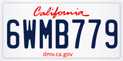 CA license plate 6WMB779
