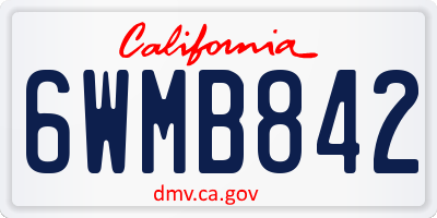 CA license plate 6WMB842