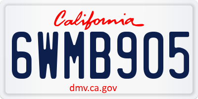 CA license plate 6WMB905