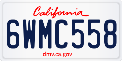 CA license plate 6WMC558
