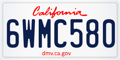 CA license plate 6WMC580