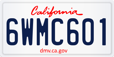 CA license plate 6WMC601