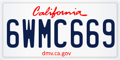 CA license plate 6WMC669