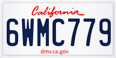 CA license plate 6WMC779