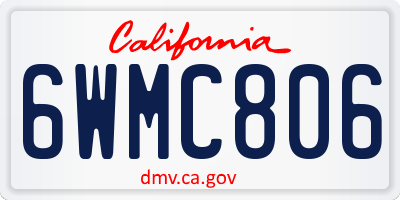 CA license plate 6WMC806