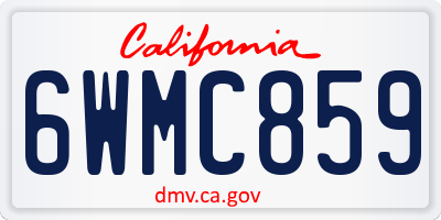 CA license plate 6WMC859