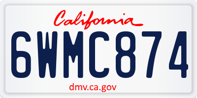 CA license plate 6WMC874
