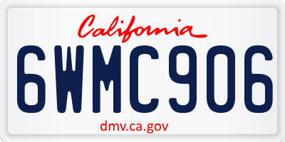 CA license plate 6WMC906