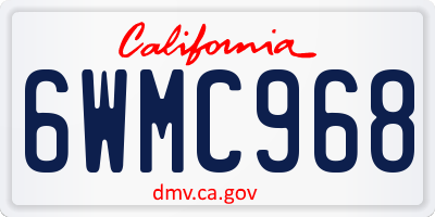 CA license plate 6WMC968