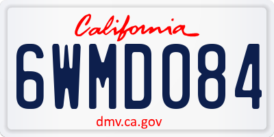 CA license plate 6WMD084