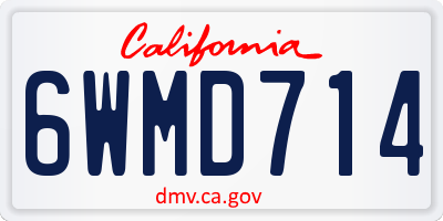 CA license plate 6WMD714