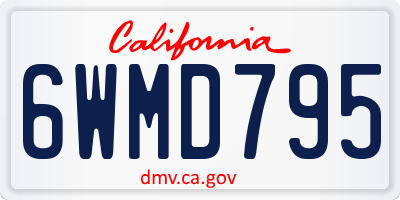 CA license plate 6WMD795