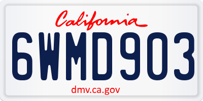 CA license plate 6WMD903
