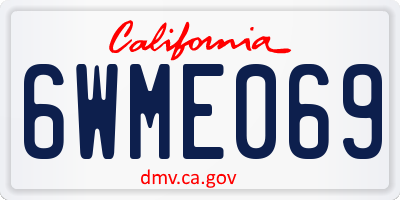 CA license plate 6WME069