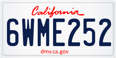 CA license plate 6WME252