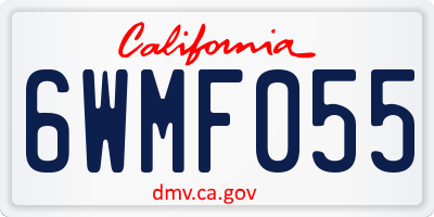 CA license plate 6WMF055