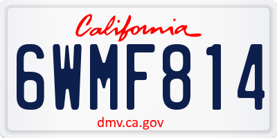 CA license plate 6WMF814