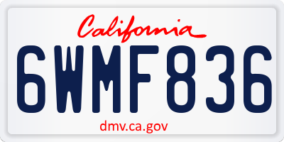 CA license plate 6WMF836