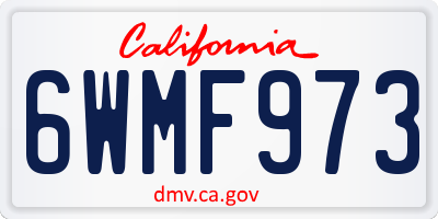 CA license plate 6WMF973