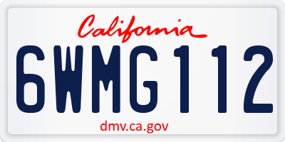 CA license plate 6WMG112