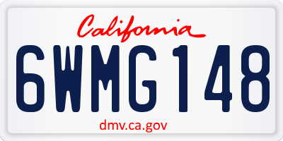 CA license plate 6WMG148