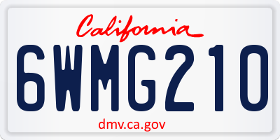 CA license plate 6WMG210