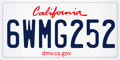 CA license plate 6WMG252