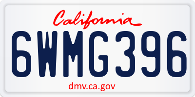 CA license plate 6WMG396