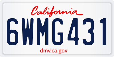 CA license plate 6WMG431