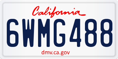 CA license plate 6WMG488