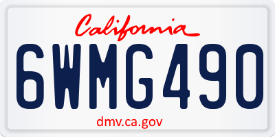 CA license plate 6WMG490