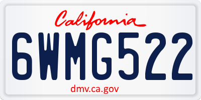 CA license plate 6WMG522