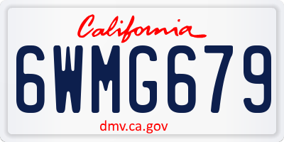 CA license plate 6WMG679
