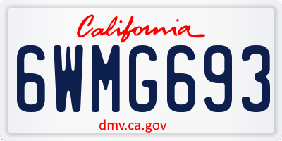 CA license plate 6WMG693