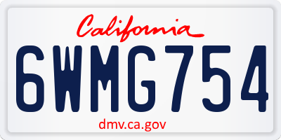 CA license plate 6WMG754