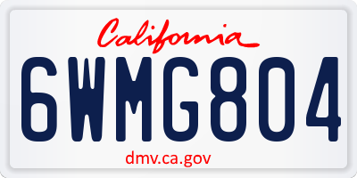 CA license plate 6WMG804