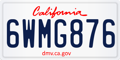 CA license plate 6WMG876