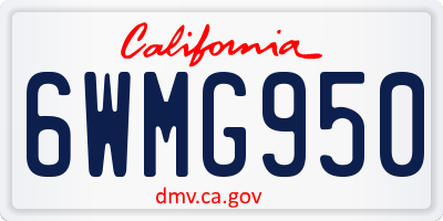 CA license plate 6WMG950