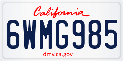 CA license plate 6WMG985