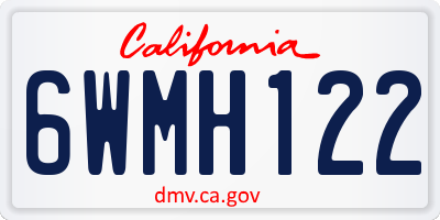 CA license plate 6WMH122