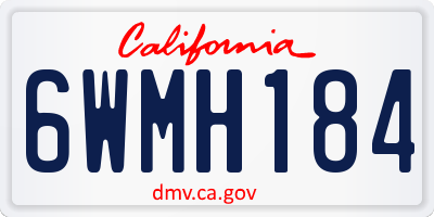 CA license plate 6WMH184