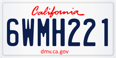 CA license plate 6WMH221