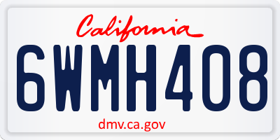 CA license plate 6WMH408